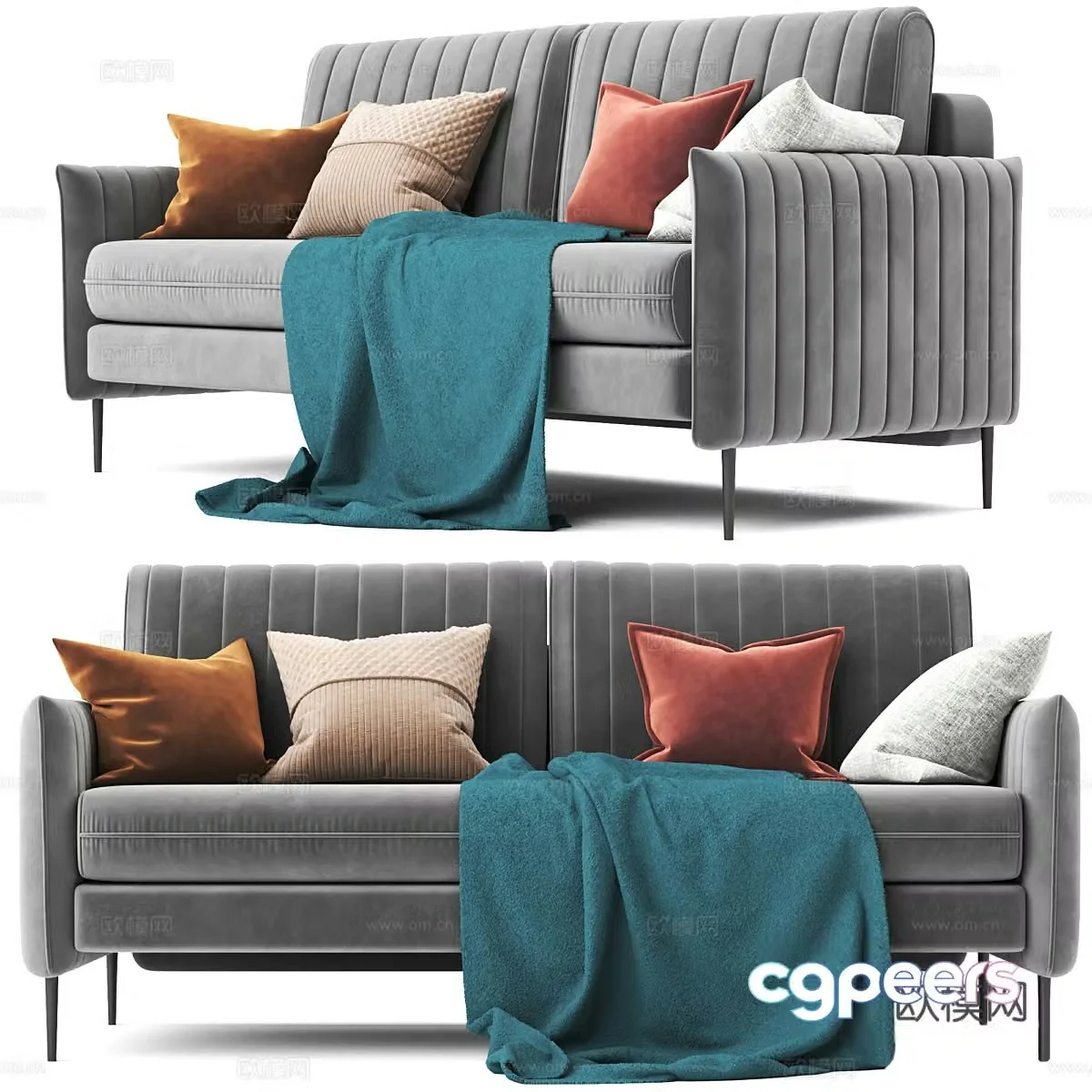 3d model of double sofa