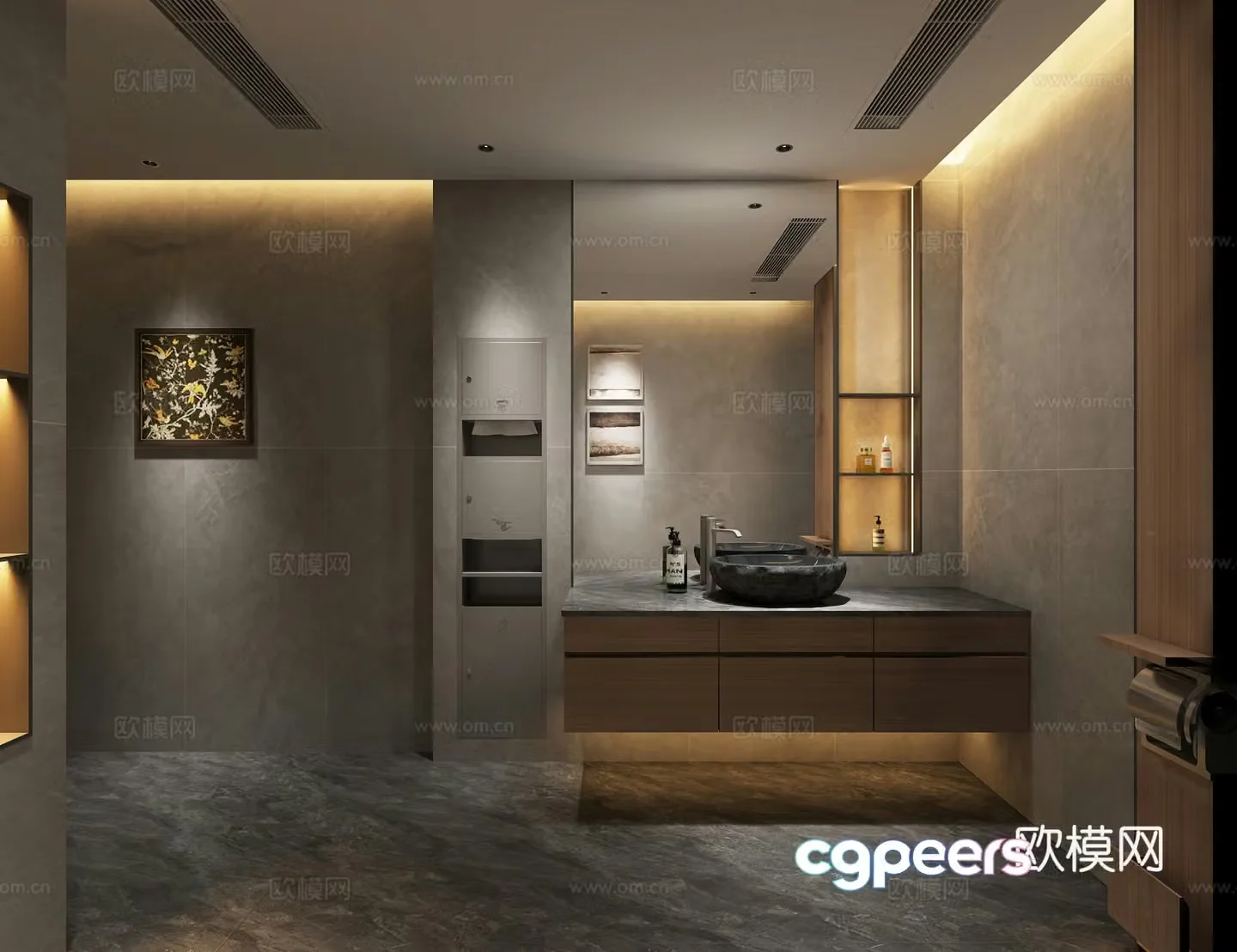 Modern bathroom bathroom cabinet toilet trash can decorative cabinet 3d model 3d model
