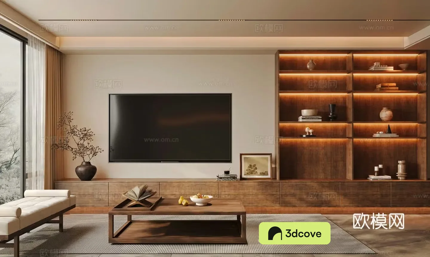Middle-aged living room 3d model