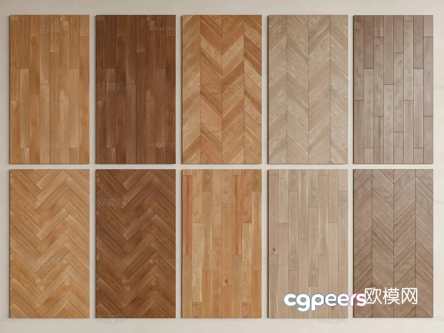 Medium-old wood floor solid wood floor herringbone floor fish bone floor wood grain brick floor 3d model