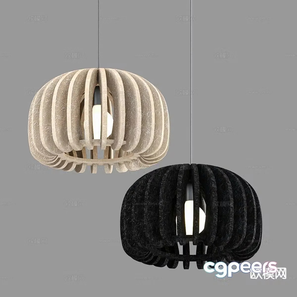 Wabi-sabi style chandelier 3d model