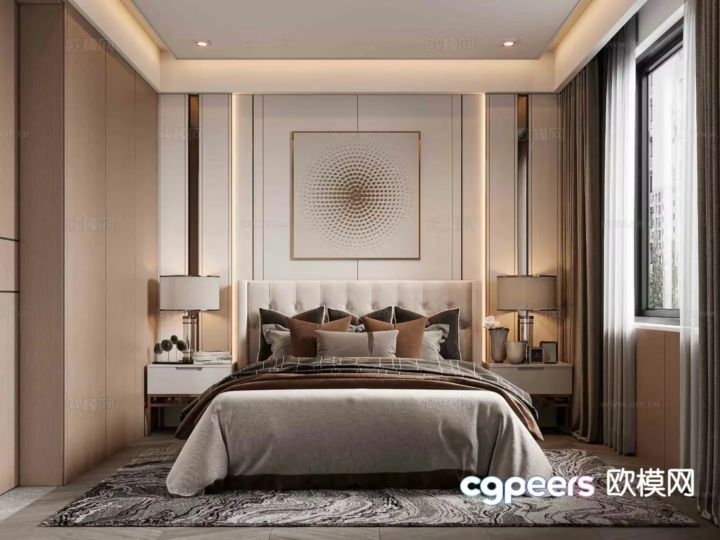 Italian style bedroom master bedroom 3d model