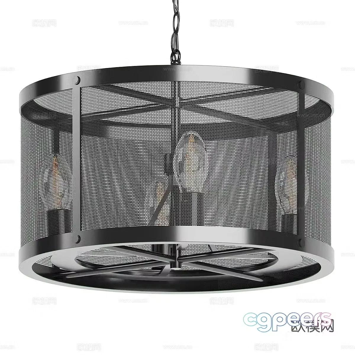 Modern Italian Metal Mesh Decorative Chandelier 3D Model