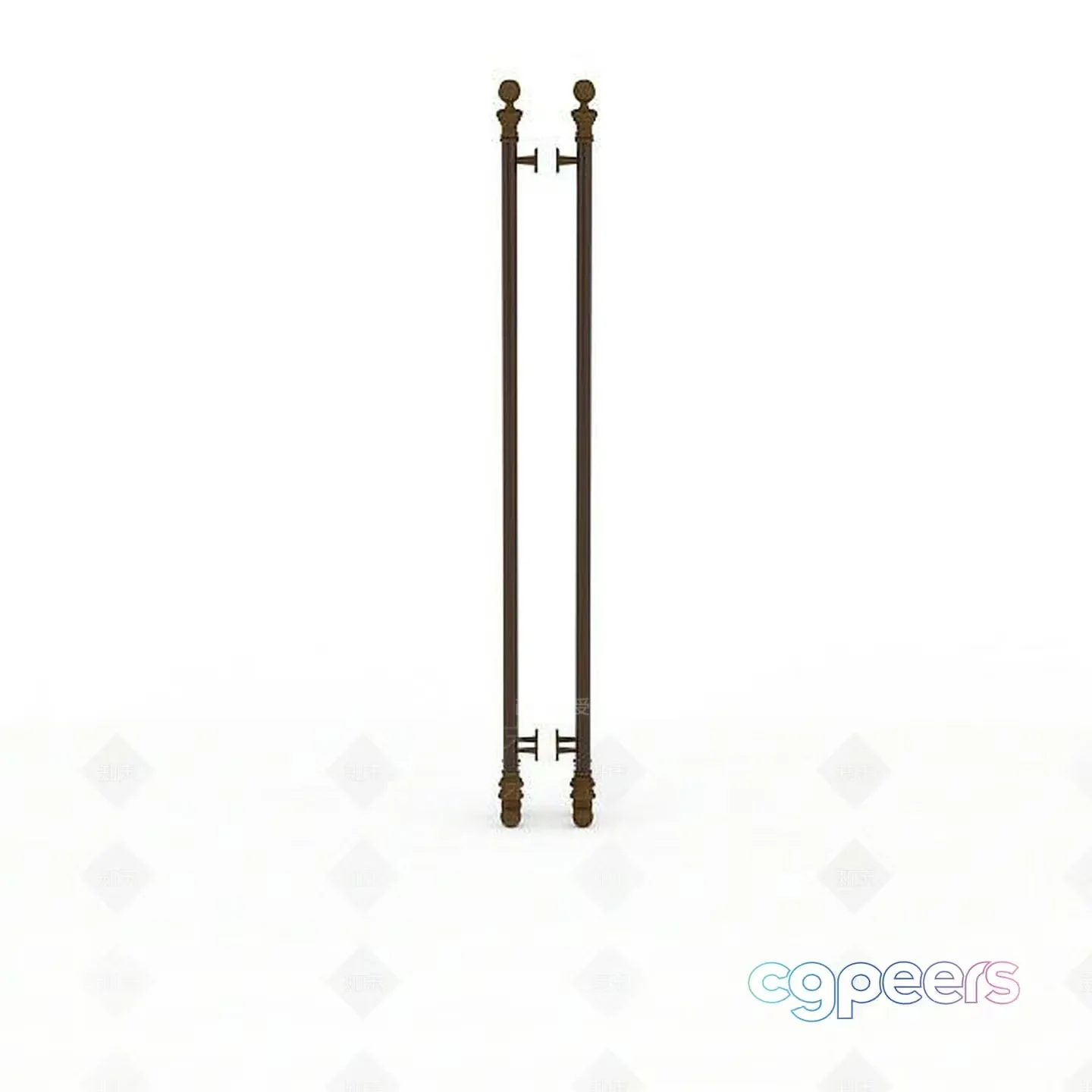 Tall Metal Poles With Decorative Knobs 3D Model – 18872 – VRAY Render