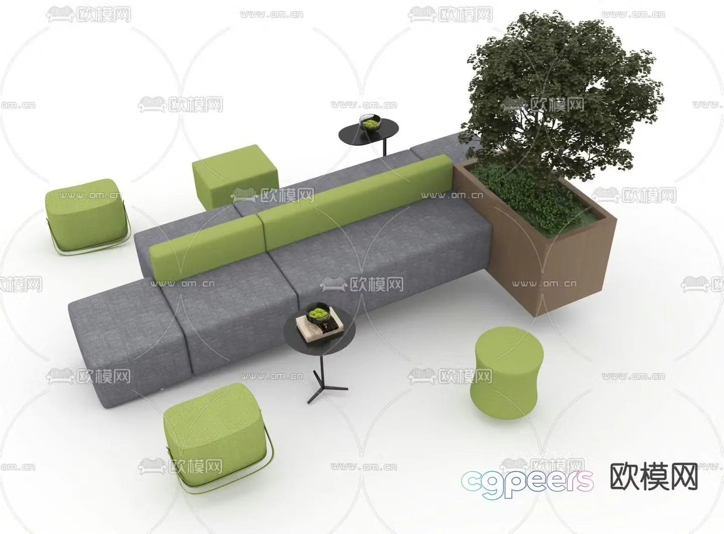 Office sofa public sofa booth sofa 3D model