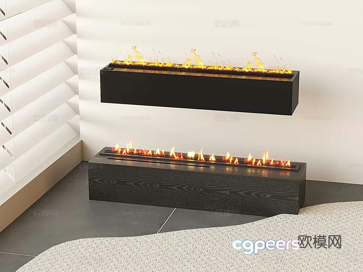 Modern fireplace electronic fireplace stove heater 3d model