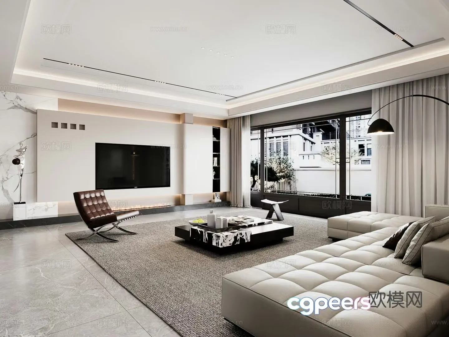 Modern living room 3d model