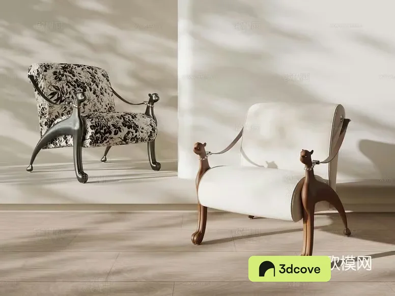 A Chair With A Dog Design