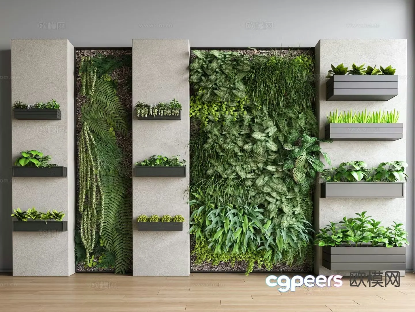 Plant wall green plant wall 3d model