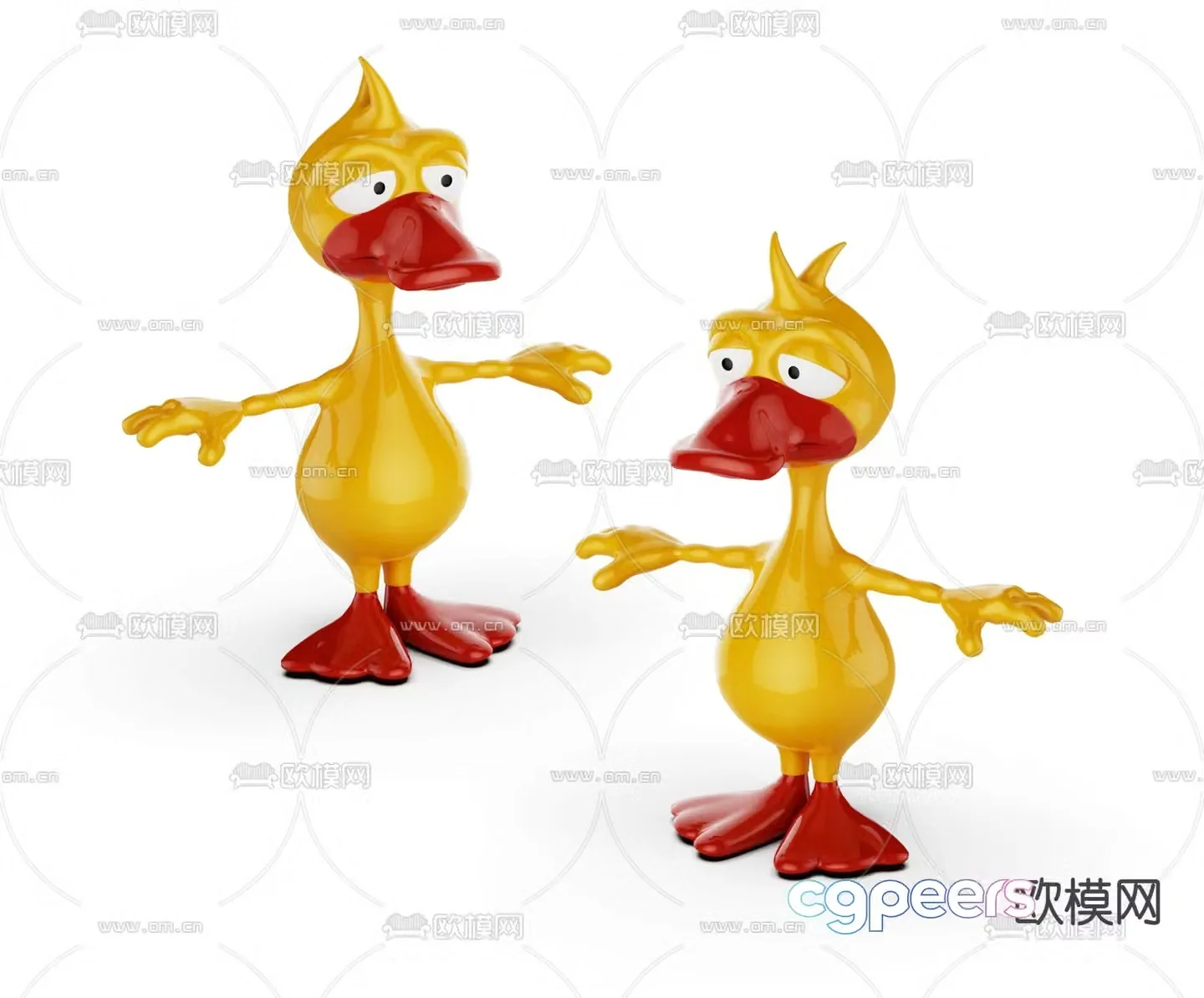 Modern duck cartoon toy figurine 3d model