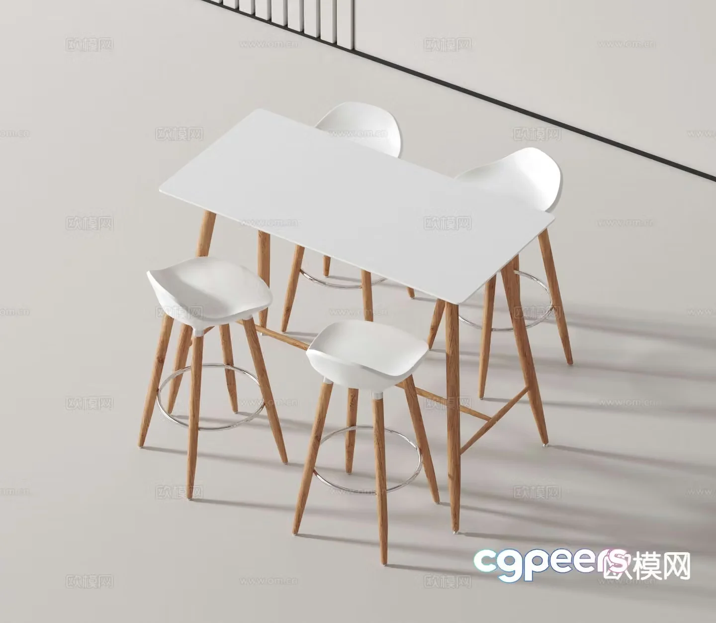 Modern bar bar chair 3d model