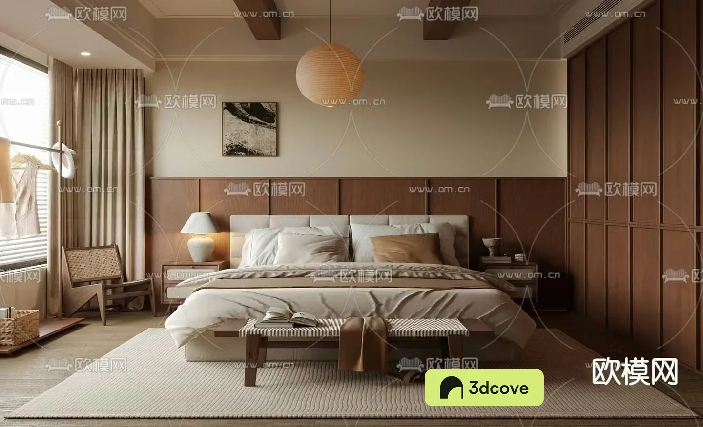 Middle style bedroom master bedroom master room 3d model