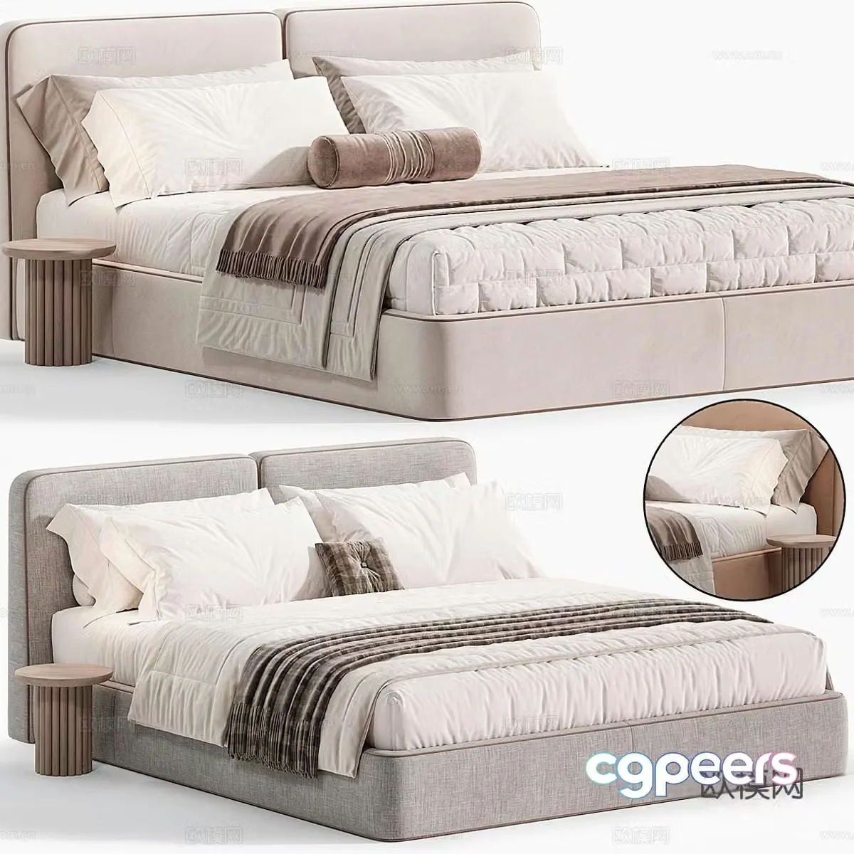 One Home double bed 3d model
