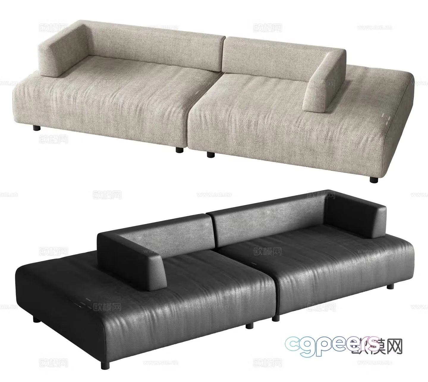 Minotti loveseat 3d model