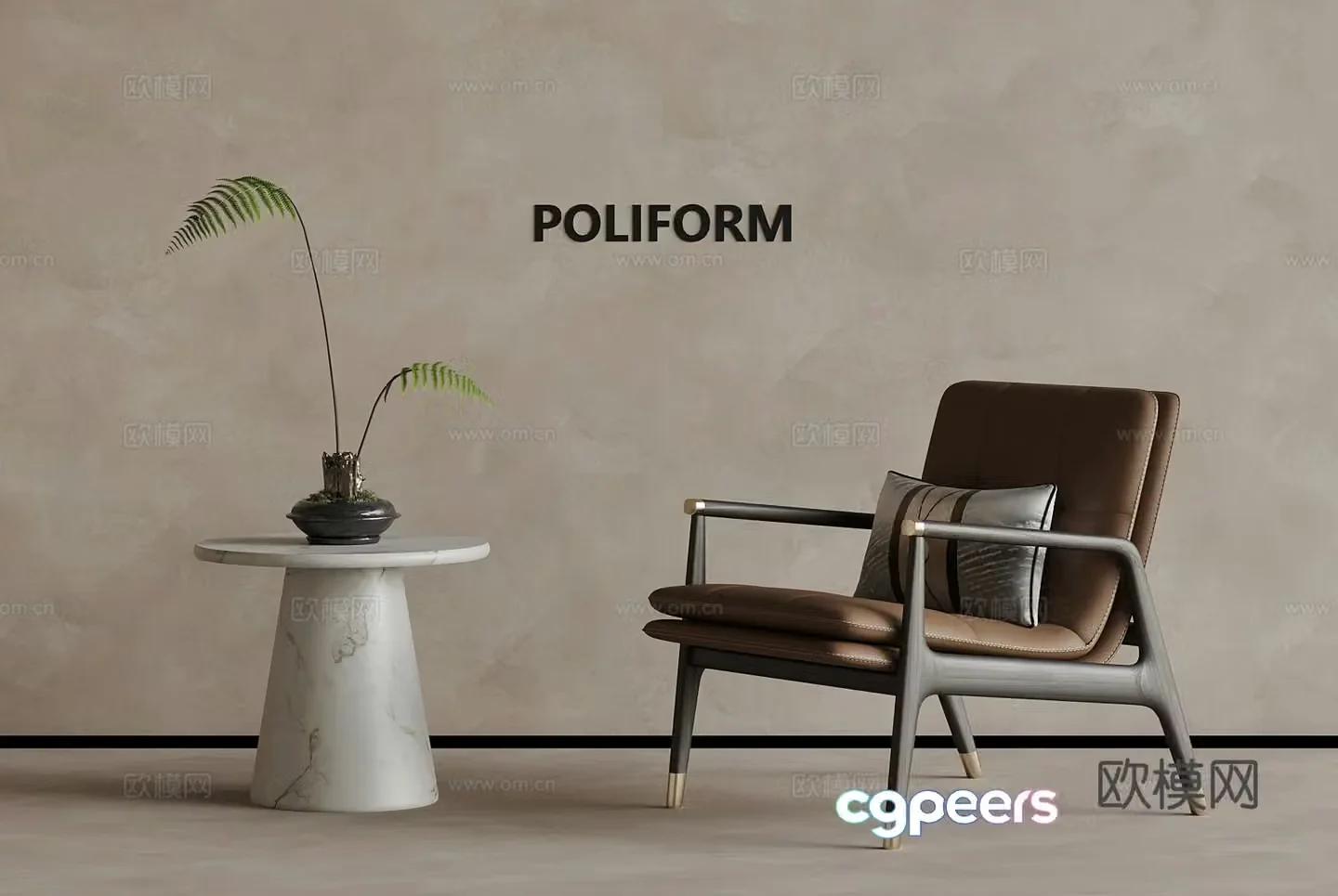 Leisure chair modern leisure chair side 3d model