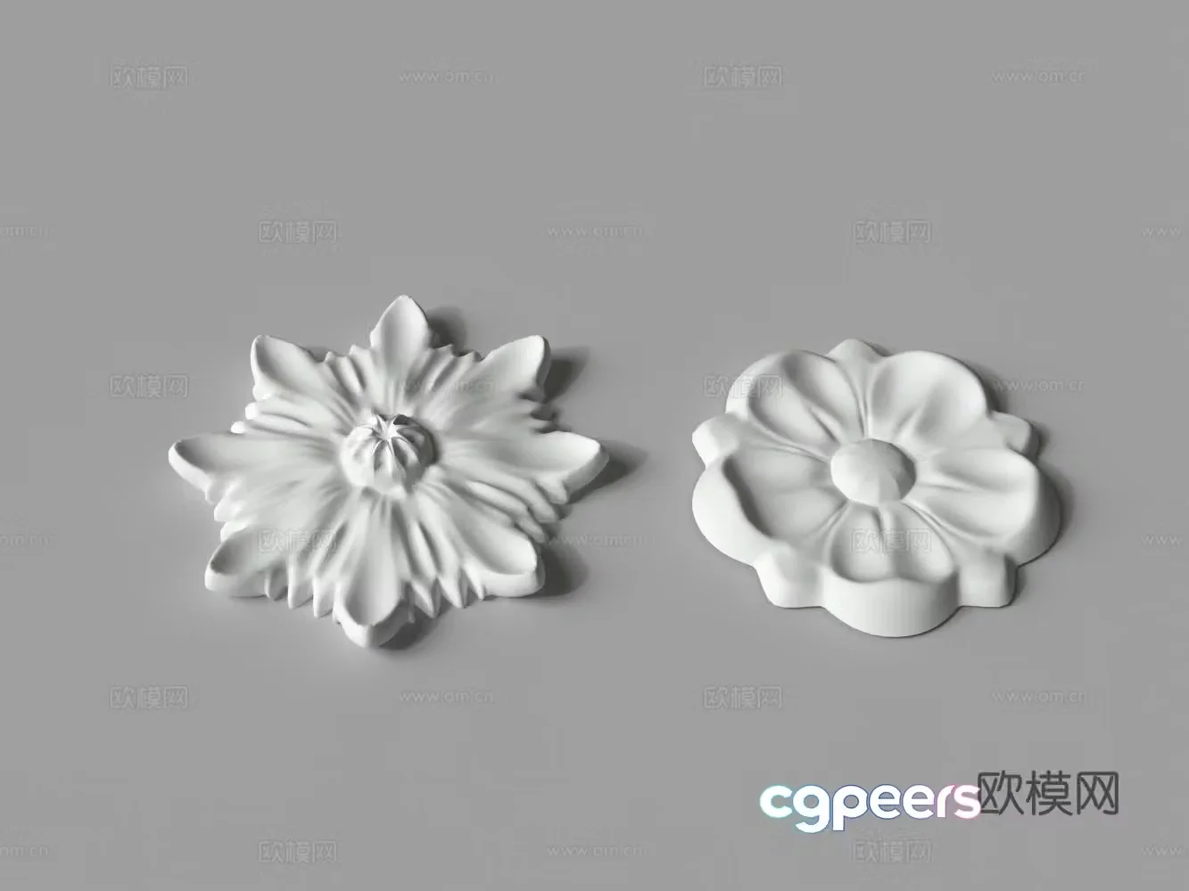 Carving Plaster Carving Petals Snowflakes 3d Model