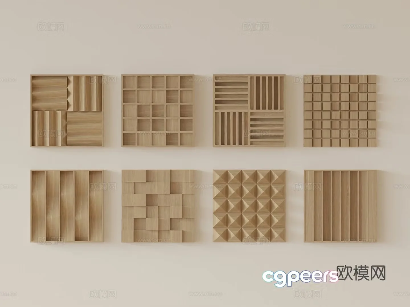 Modern sound-absorbing panels wainscot panels styling panels 3D model