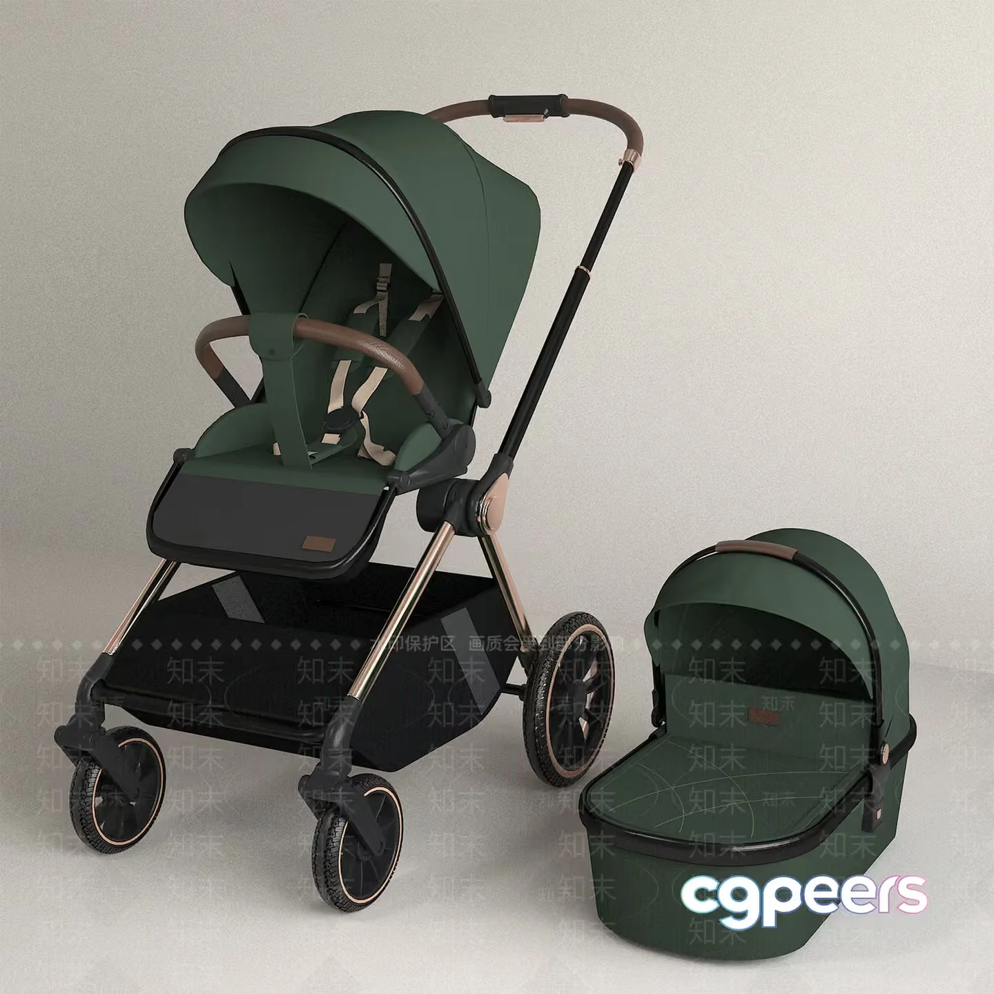A Baby Stroller 3D Model – 9080 – VRAY Render