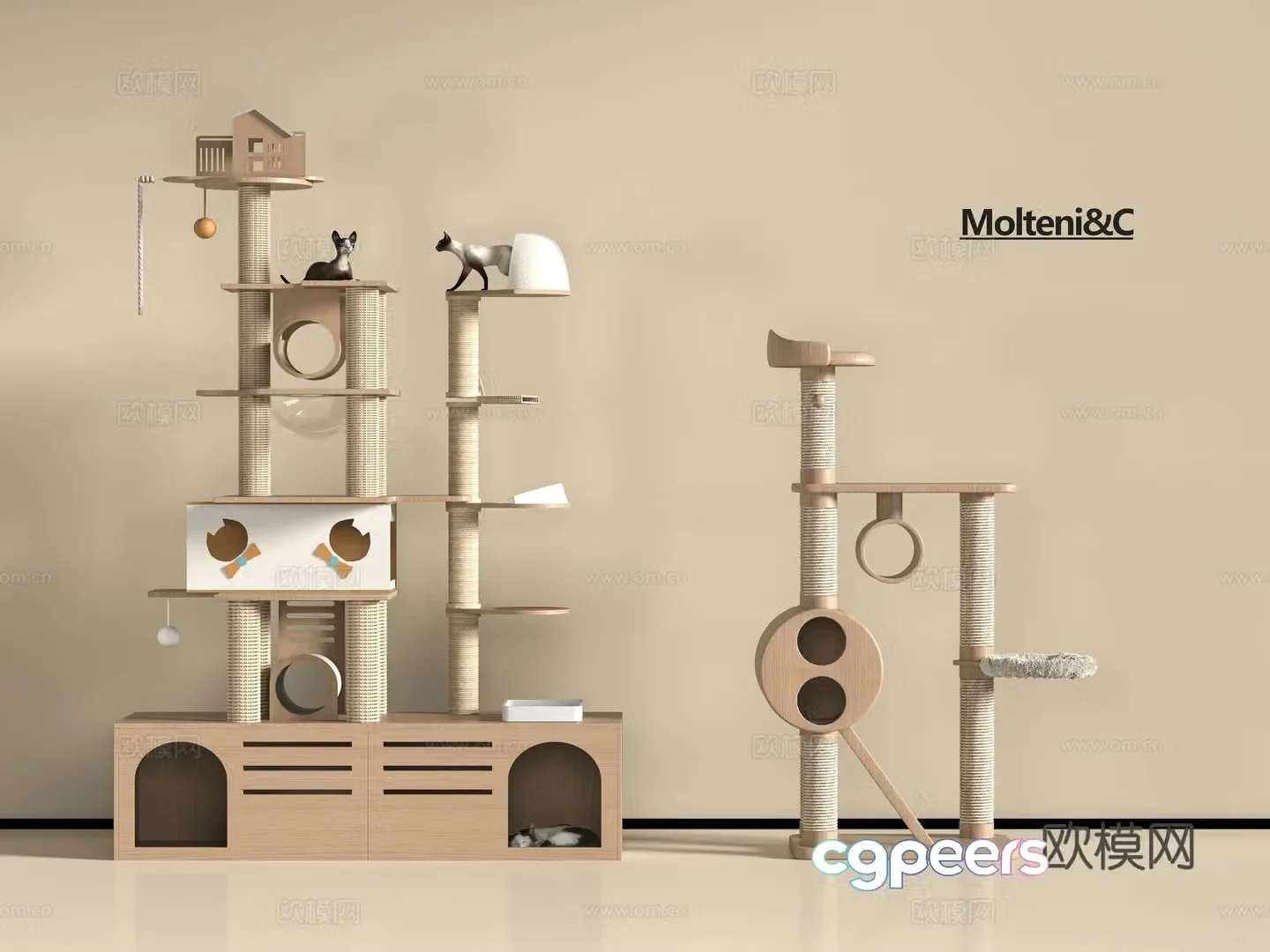 Modern cat crawling frame 3d model