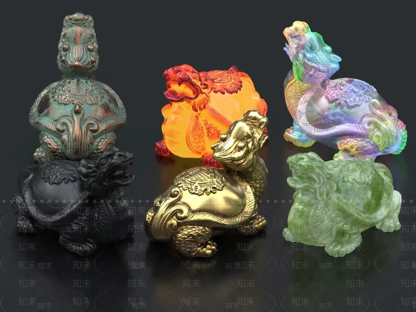 Ancient Chinese Statues 3D Model – 1608 – VRAY Render