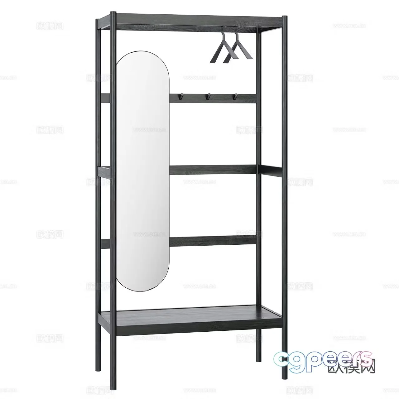 Schonbuch Nordic clothes hanger Minimalist clothes hanger Minimalist wardrobe Open wardrobe 3d model
