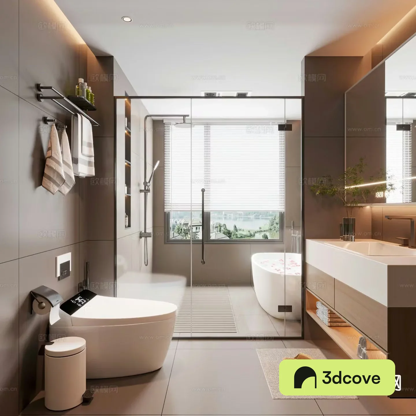Modern bathroom toilet