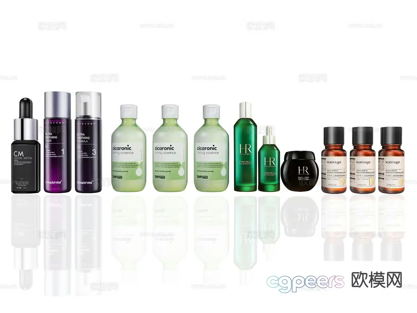 Cosmetics skin care products body lotion toiletries 3d model