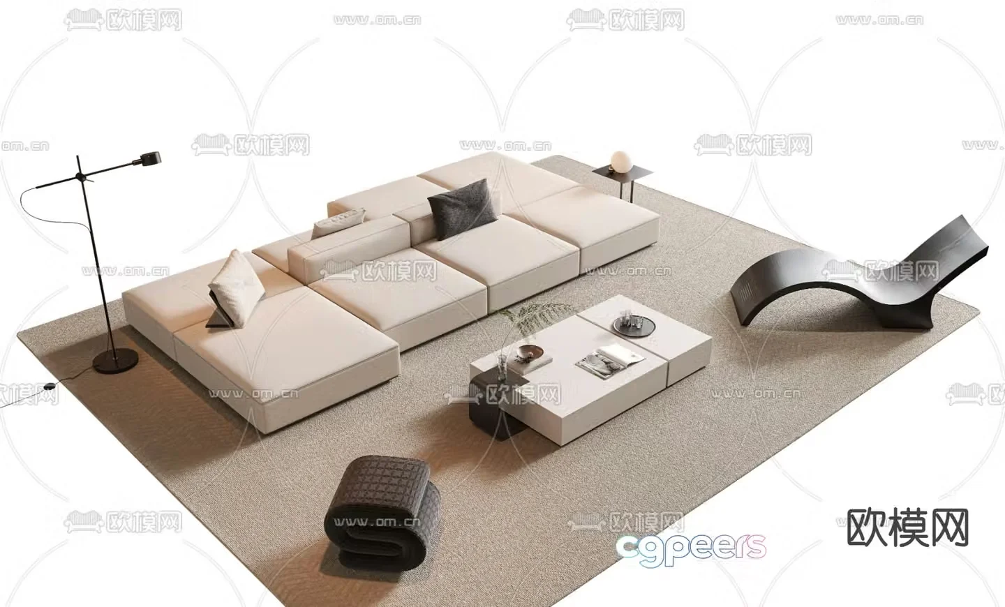 Modern modular sofa modular sofa 3d model
