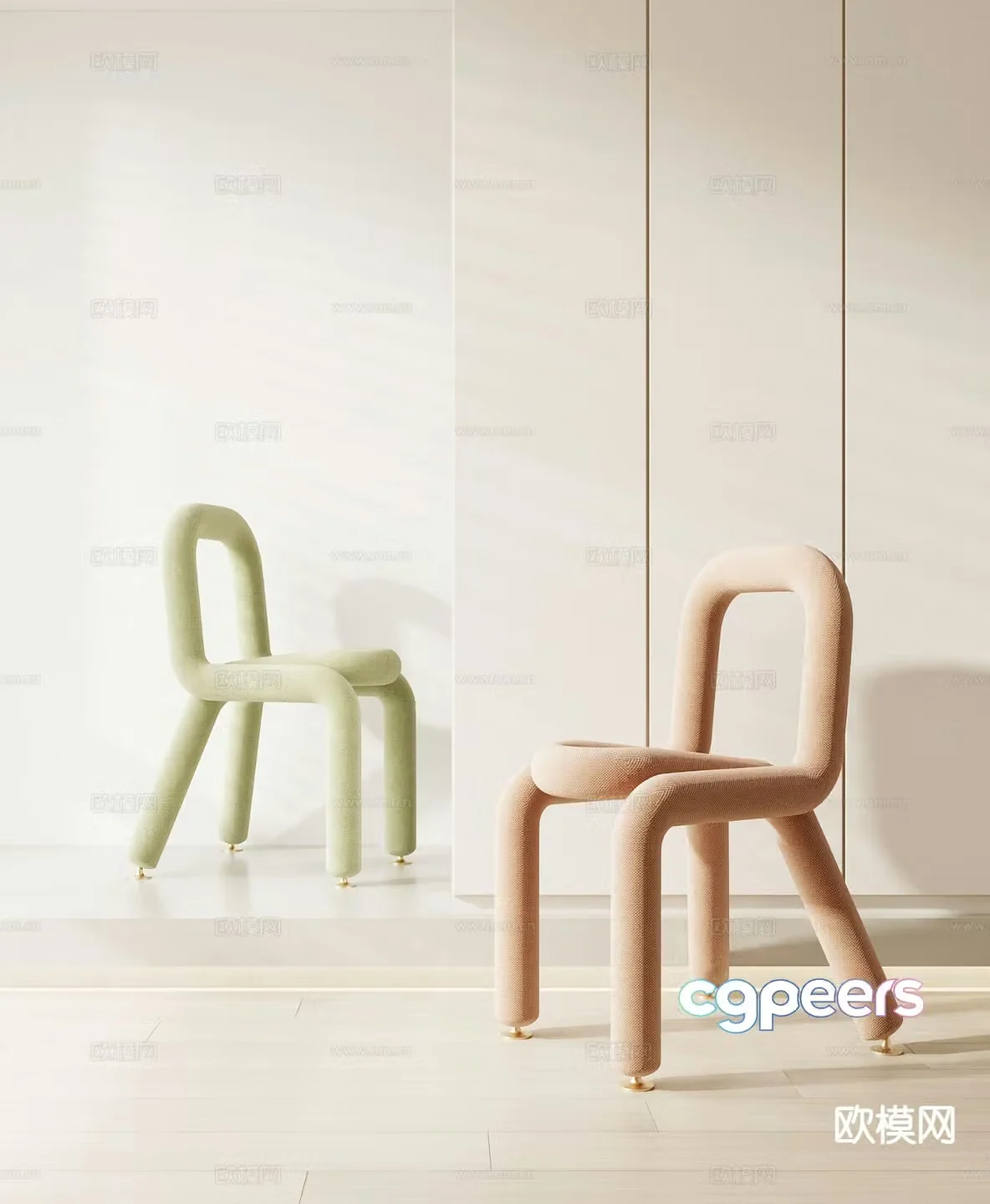 Modern chair dining chair single chair 3d model