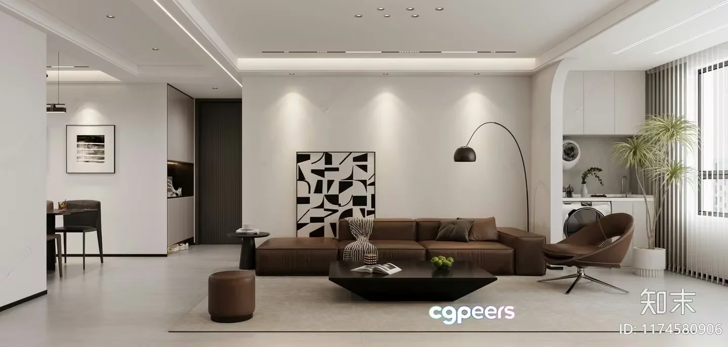 Modern Living Room 3D Model – 16020 – VRAY Render