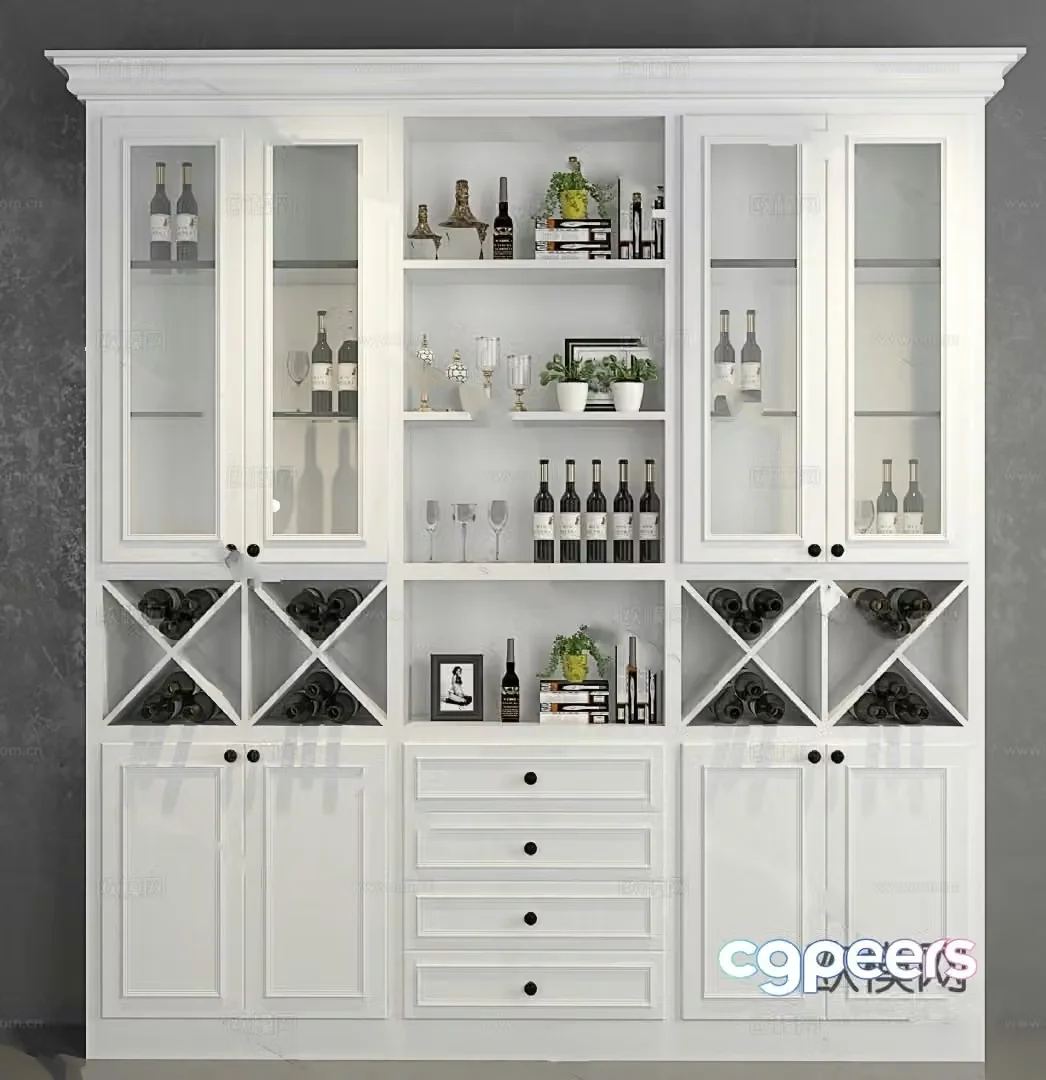 European wine cabinet model 3D model