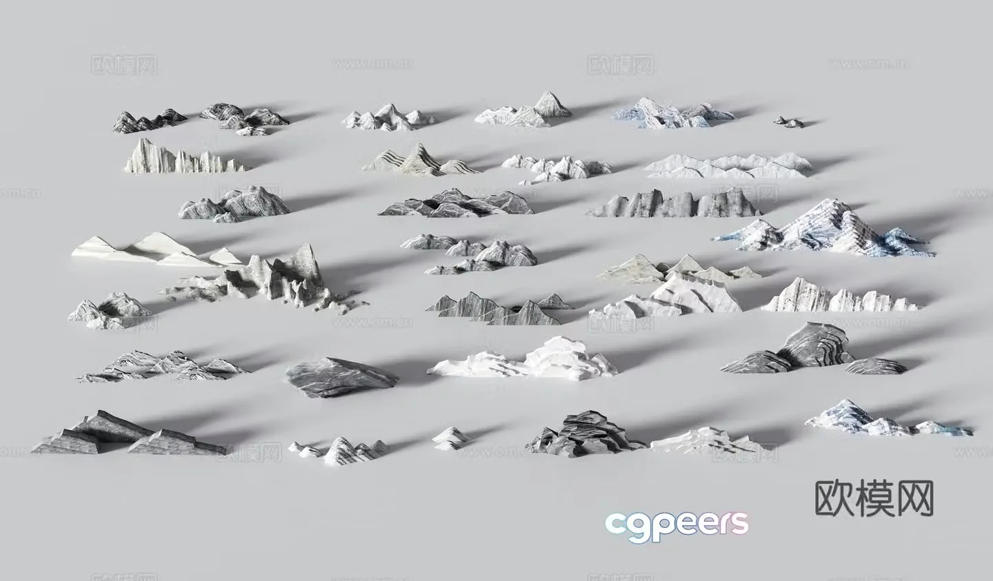 New Chinese rockery snow wave stone mountain shape stone landscape stone stone flake mountain shape 3D model