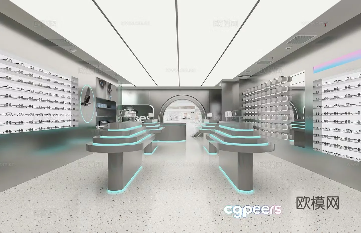 Modern eyeglasses store 3d model
