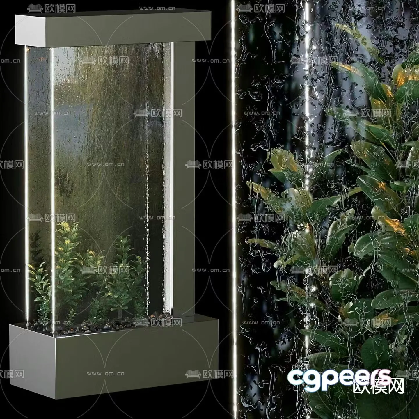 Indoor plant landscaping small scene 3d model