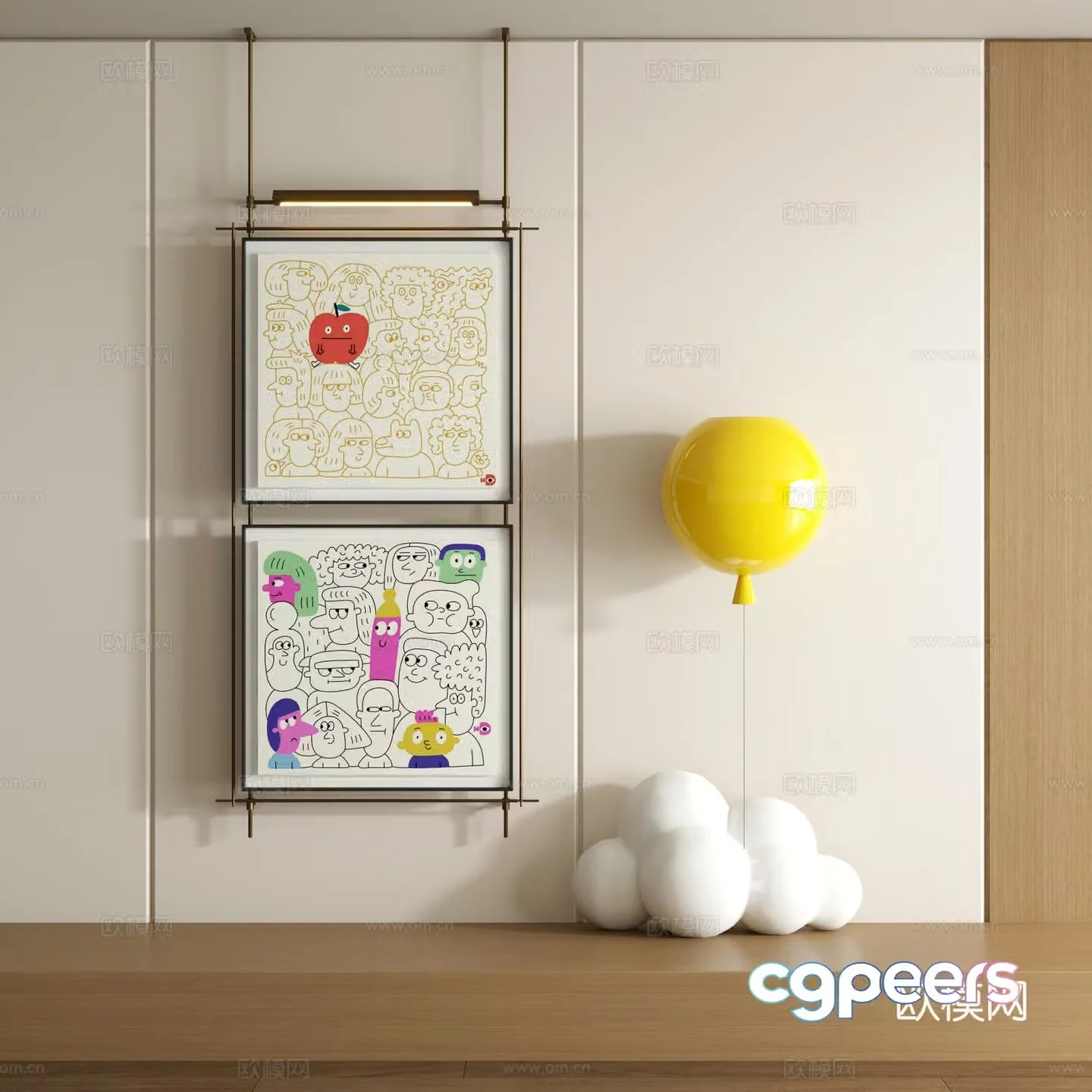 Modern graffiti decorative painting 3d model