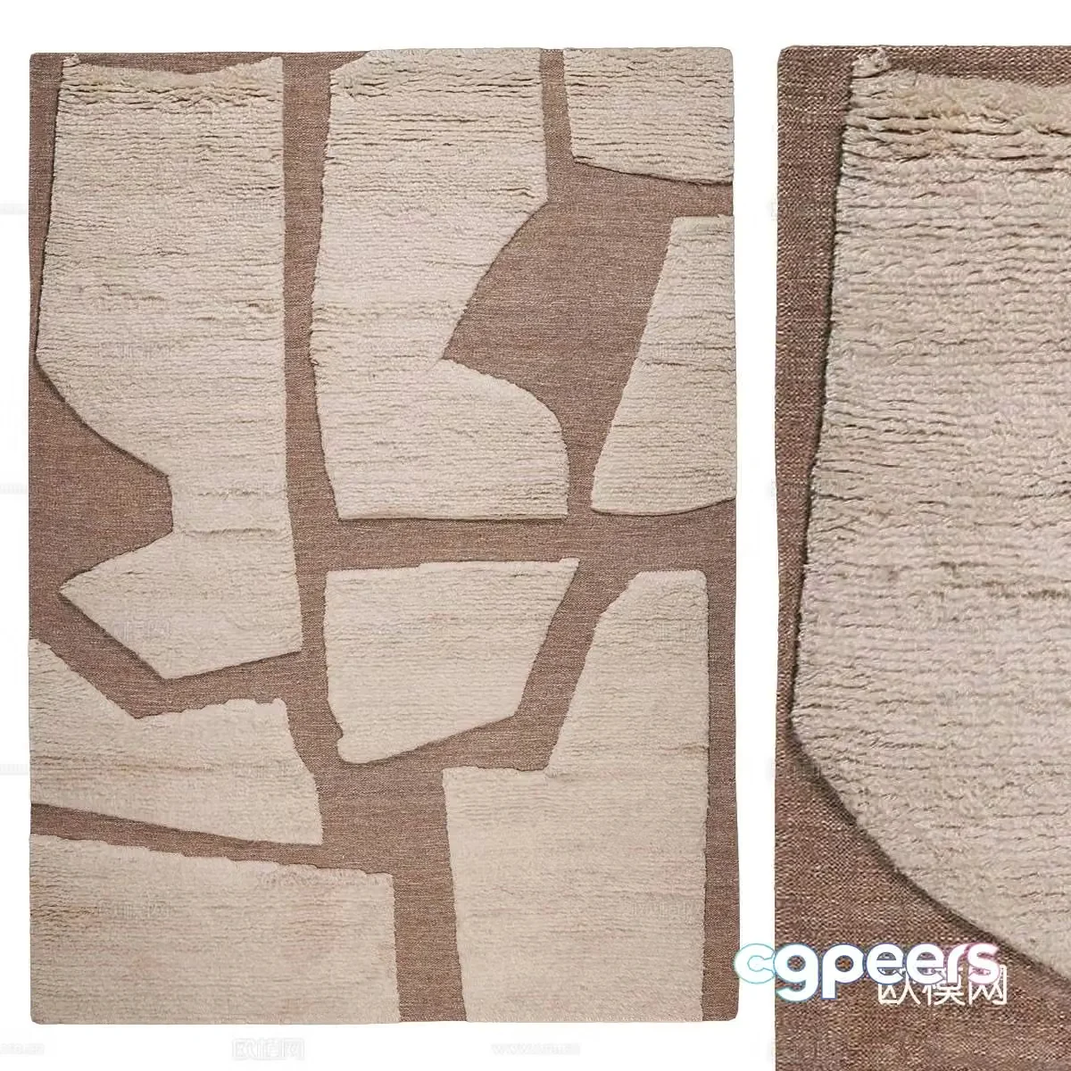 Carpet square rug 3d model