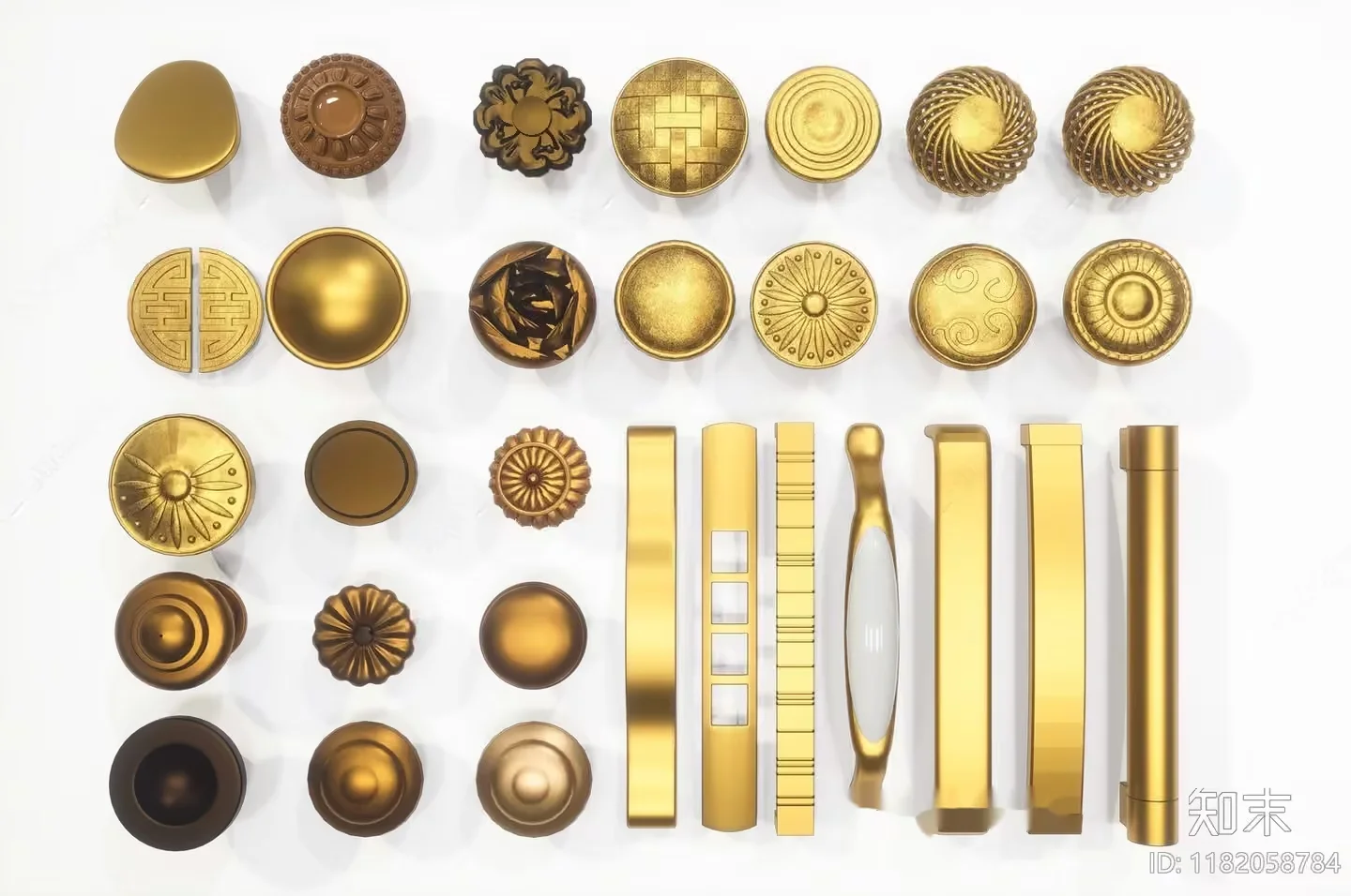 Gold Door Handles 3D Model – 20080 – VRAY Render