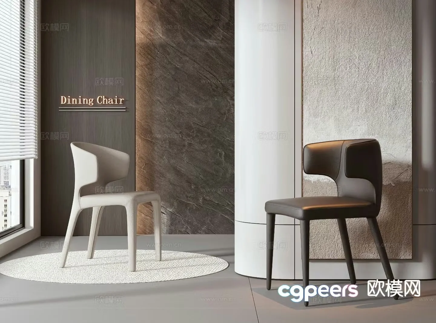 Italian single chair chair dining chair 3d model