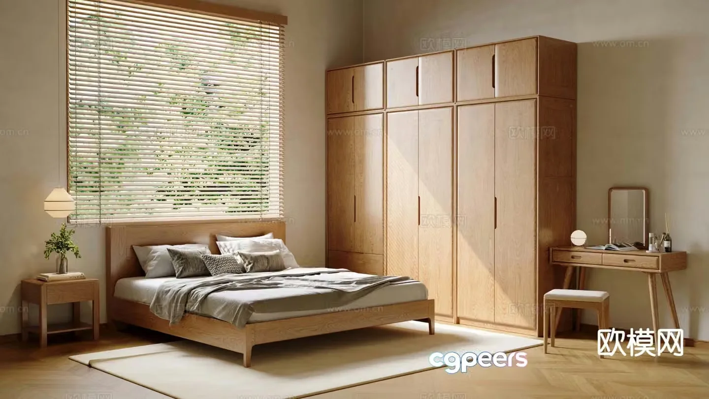Log style bedroom master bedroom 3d model