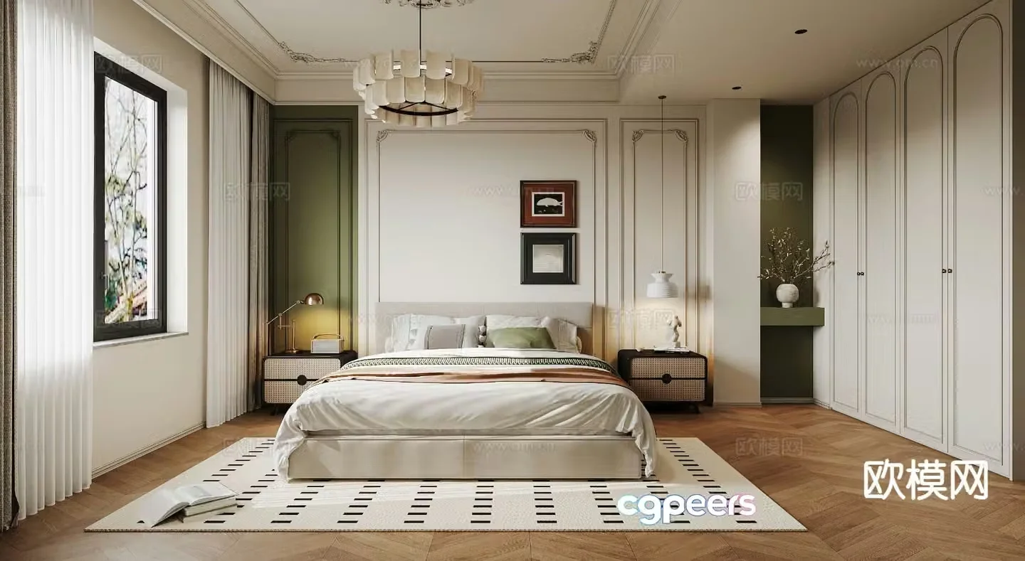 French bedroom master bedroom 3d model