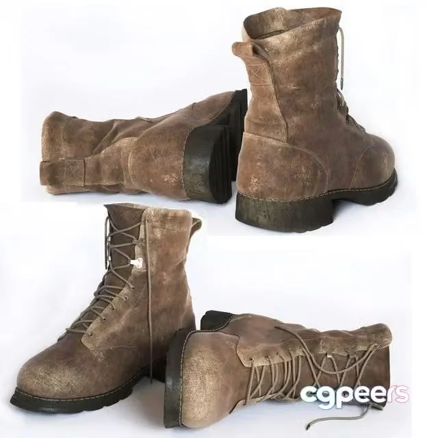 3ds Max Free – Frayed boots