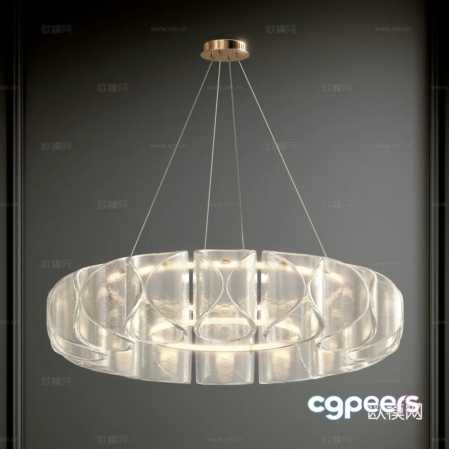 French glass chandelier glass chandelier decorative chandelier living room chandelier bedroom chandelier 3d model