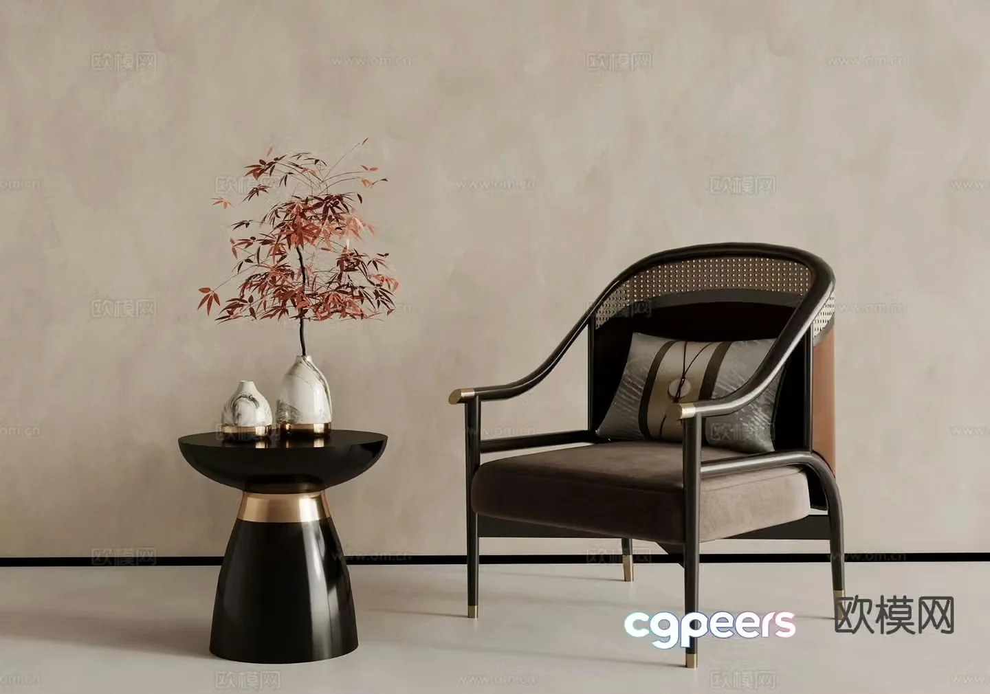 New Chinese style leisure chair 3d model
