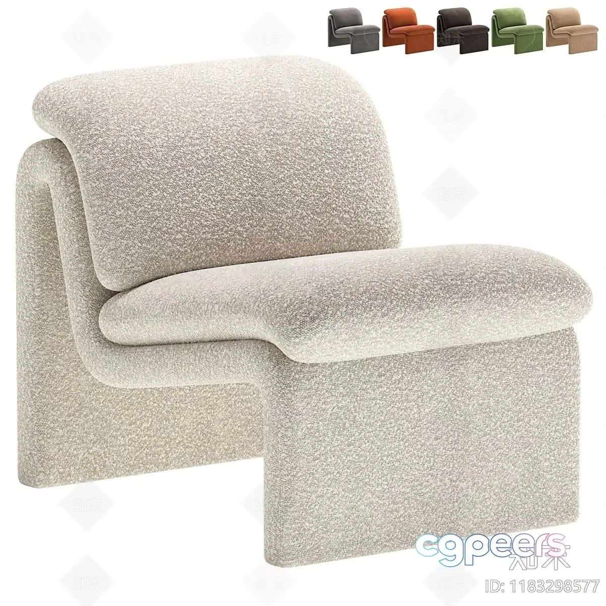 A Beige Chair 3D Model – 10207 – CORONA Render