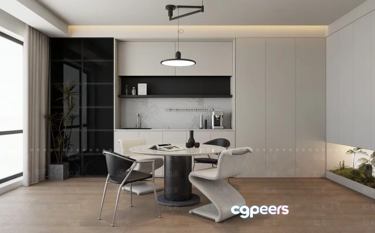 Modern Dining Room 3D Model – 8367 – VRAY Render