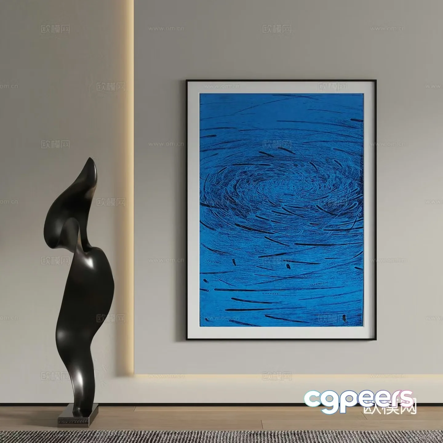 Modern decorative painting art painting hanging painting 3d model
