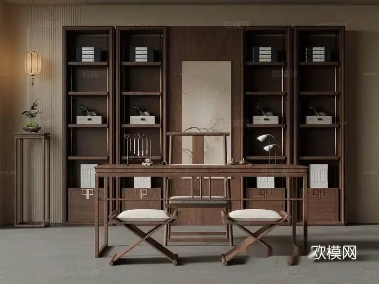 A Modern Office Space 3D Model – 13947 – VRAY Render