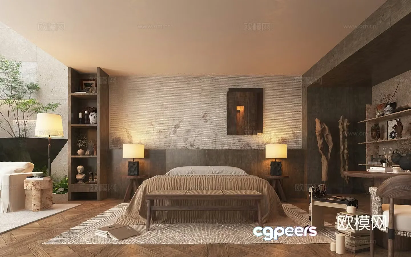 Wasabi Middle Style Bedroom 3D Model