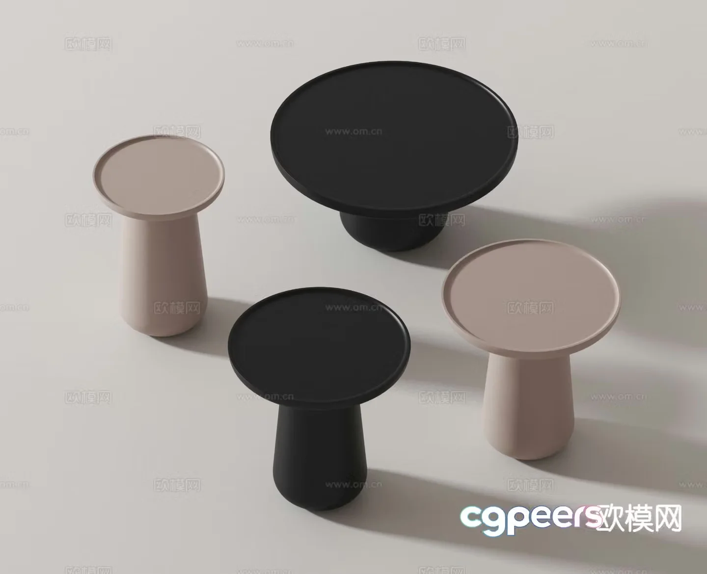Modern round coffee table side table 3d model