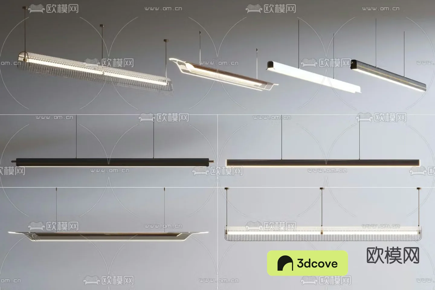 Modern long chandelier